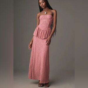 WeWoreWhat Strapless Corset Peplum Maxi Dress, Size 0